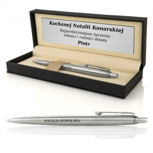 Personalizowany długopis Parker Jotter z grawerem w etui prezentowym - Serdeczność