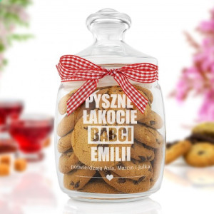 Słoik na ciastka dla babci z grawerem personalizowanym - Łakocie