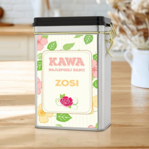 Personalizowana puszka na kawę dla Babci - prezent z nadrukiem Kawa Najlepszej Babci