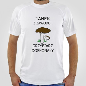 Koszulka męska dla grzybiarza z nadrukiem i personalizacją, rozmiar L