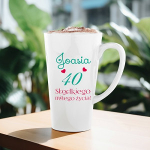 Personalizowany kubek latte na 40 urodziny 450 ml – Słodkiego miłego życia