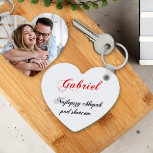 Brelok do kluczy ze zdjęciem dla chłopaka - personalizowany prezent Najlepszy pod słońcem