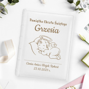 Album na zdjęcia na Chrzest z grawerem laserowym - Dzieciątko, personalizowany prezent