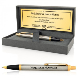 Długopis Parker IM Brushed Metal GT z grawerem w eleganckim etui