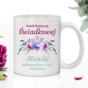Personalizowany kubek dla świadkowej z nadrukiem imienia i dedykacją – Niezastąpiona