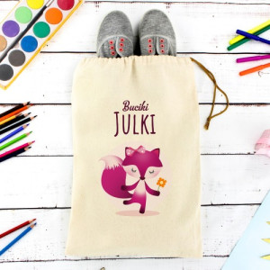 Personalizowany worek szkolny na buty z imieniem dla dziewczynki - Tańczące buciki