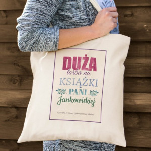 Bawełniana torba na książki z nadrukiem – prezent dla nauczycielki