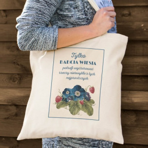 Bawełniana torba dla babci z nadrukiem Czarodziejka - personalizowany prezent