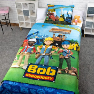 Pościel dziecięca 160x200 Bob Budowniczy - komplet bawełniany w pudełku na prezent