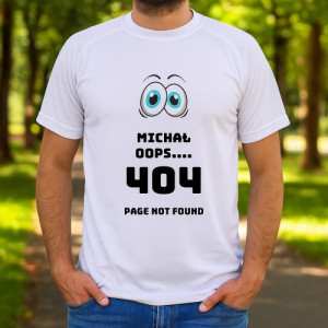 Koszulka męska dla programisty z nadrukiem Page Not Found, rozmiar L