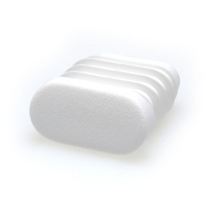 Lamellenstopfen oval weiss für schräge Stuhlbeine