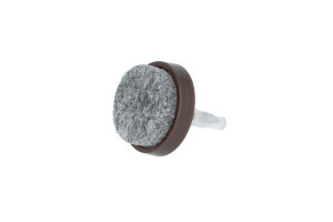 Filzgleiter rund Ø17 mm mit Nagel braun/grau