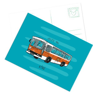 Pocztówka Łódź Autobus Jelcz M11