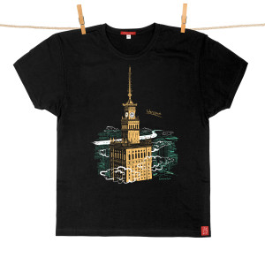 Tshirt Męski Warszawa Pałac Kultury i Nauki czarny 3XL