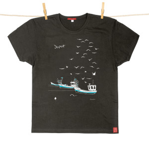 Tshirt Męski Sopot Kutry grafitowy S