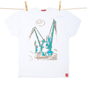 Tshirt Męski Gdańsk Dźwigi biały M