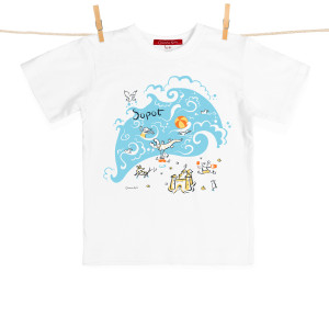 Tshirt Dziecięcy Sopot Plaża biały 9-11 lat