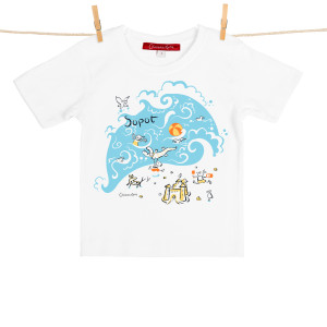 Tshirt Dziecięcy Sopot Plaża biały 2 lata
