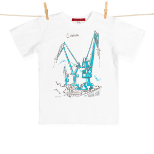 Tshirt Dziecięcy Gdańsk Dźwigi biały 9-11 lat