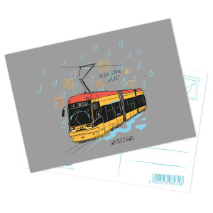 Pocztówka Warszawa Tramwaj Pesa 134N "Jazz"