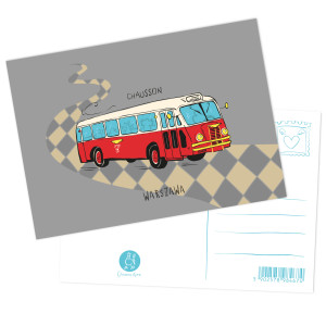 Pocztówka Warszawa Autobus Chausson