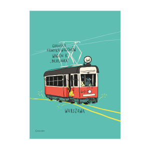 Plakat A4 Warszawa Tramwaj "Berlinka"