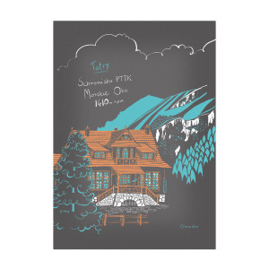 Plakat A4 Tatry Morskie Oko Schronisko PTTK