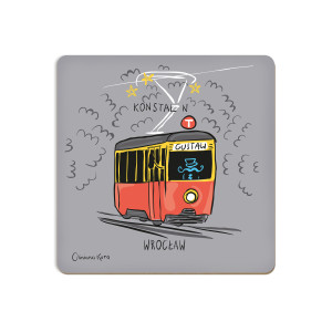 Podkładka pod kubek Wrocław Tramwaj Konstal N "Gustaw"