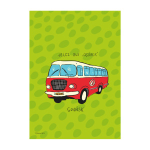 Plakat A4 Gdańsk Autobus Jelcz 043 "Ogórek"