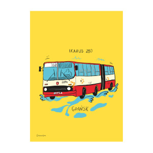 Plakat A4 Gdańsk Autobus Ikarus 280