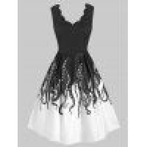 Octopus cuello en V vestido sin mangas