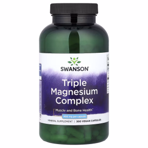 SWANSON Magnesium 400 Mg Trippel Kompleks – 300 Vegkapsler