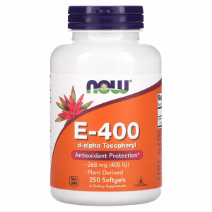 NOW Vitamin E 400 Iu D-Alfa-Tokoferol Kapsler – 100 Stk