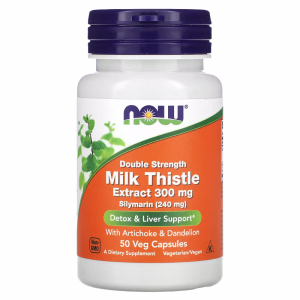 NOW Melketistel 300 Mg Med Løvetann   50 Vegkapsler
