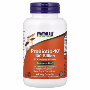 NOW Vegansk Probiotika 100 Milliarder 10 Stammer -60 Stk