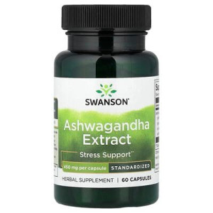 SWANSON Ashwagandha Ekstrakt Med 2,5 % Withanolider – 60 Kapsler