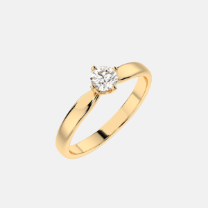 Złoty pierścionek z diamentem 0.25 ct - próba 585