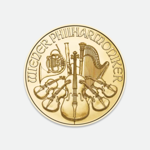Złota moneta Wiedeńscy Filharmonicy 1/10 uncji