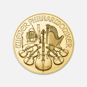 Złota moneta Wiedeńscy Filharmonicy 1/25 uncji