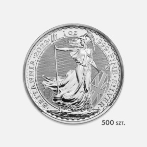 Zestaw: 500x srebrna moneta Britannia 1 uncja