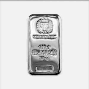 10 uncji sztabka srebra Germania