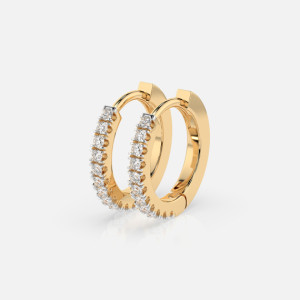 Złote kolczyki koła z diamentami 0.22 ct - próba 585