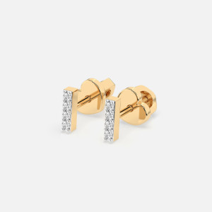Złote kolczyki z diamentami 0.08 ct - próba 585