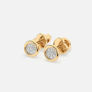 Złote kolczyki diamentowe 0.08 ct - próba 585