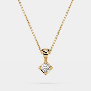Złoty naszyjnik z zawieszką diamentową 0.08 ct - próba 585