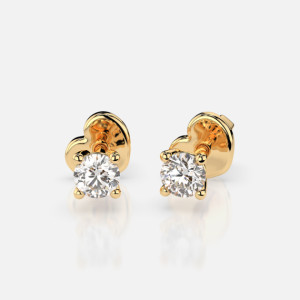 Złote kolczyki z diamentami 0.12 ct - próba 585
