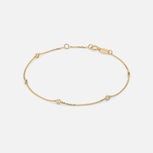 Złota bransoletka z diamentami 0.14 ct - próba 585