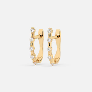 Złote kolczyki z diamentami 0.2 ct - próba 585