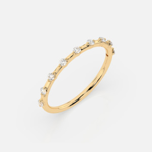 Złoty pierścionek z diamentami 0.18 ct - próba 585
