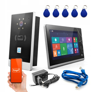 Wideodomofon Ekran LCD Interkom WiFi Tuya RJ-45 Kamery IP NO NC